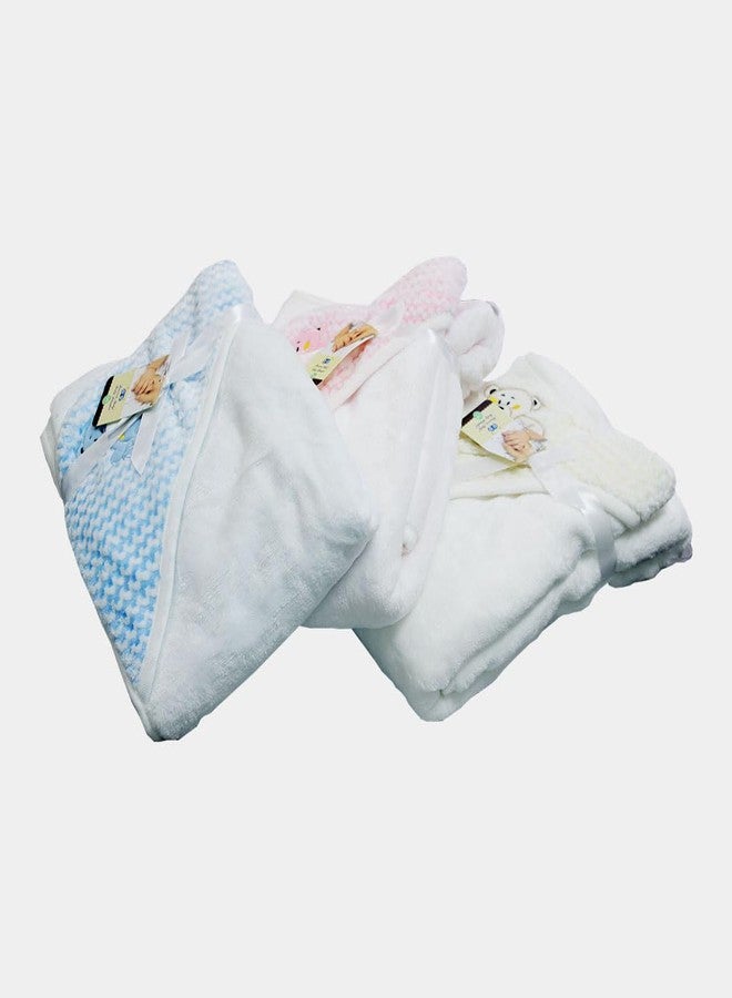 ZETO New Born Baby Wrapper Blanket | Hooded Wrappers | Blanket Baby Warm Blanket for Heavy Winters AC Blanket | (Blue) (Blue) - Image 2