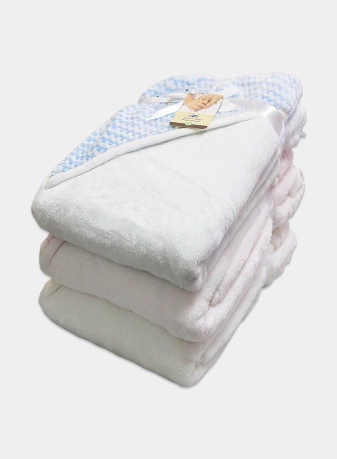 ZETO New Born Baby Wrapper Blanket | Hooded Wrappers | Blanket Baby Warm Blanket for Heavy Winters AC Blanket | (Blue) (Blue) - Image 3