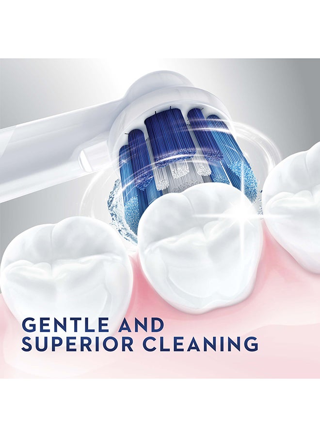 أورال بي فرشاة أسنان كهربائية ببطارية ومؤقت دقيقتين، تزيل البلاك بعمق بين الأسنان، مقبض مريح مطاطي، تنظيف ثنائي الأبعاد متنوع - Image 4