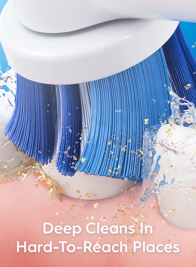 أورال بي فرشاة أسنان كهربائية ببطارية ومؤقت دقيقتين، تزيل البلاك بعمق بين الأسنان، مقبض مريح مطاطي، تنظيف ثنائي الأبعاد متنوع - Image 5