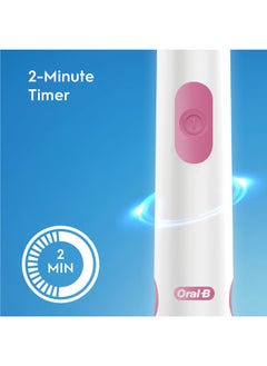 Oral-B Battery Powered Toothbrush 2 Minutes Timer, Remove Plaque With Deeper Reach Between Teeth, Soft Rubberized Ergonomic Handle 2D Cleaning Assorted  - Image 4
