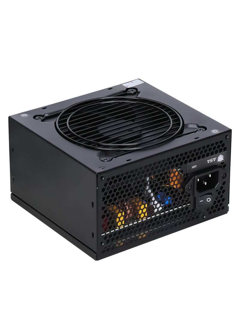 ASA - Power Systems Supply for PC, 600W High-End Power Supply Unit Low-Noise, Sleeved Cables, ATX, 80 Plus White, Certification with High Efficiency - Image 1