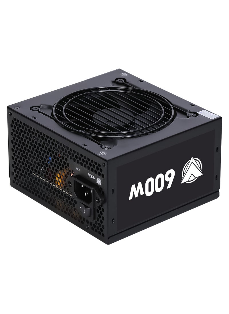 ASA - Power Systems Supply for PC, 600W High-End Power Supply Unit Low-Noise, Sleeved Cables, ATX, 80 Plus White, Certification with High Efficiency - Image 1