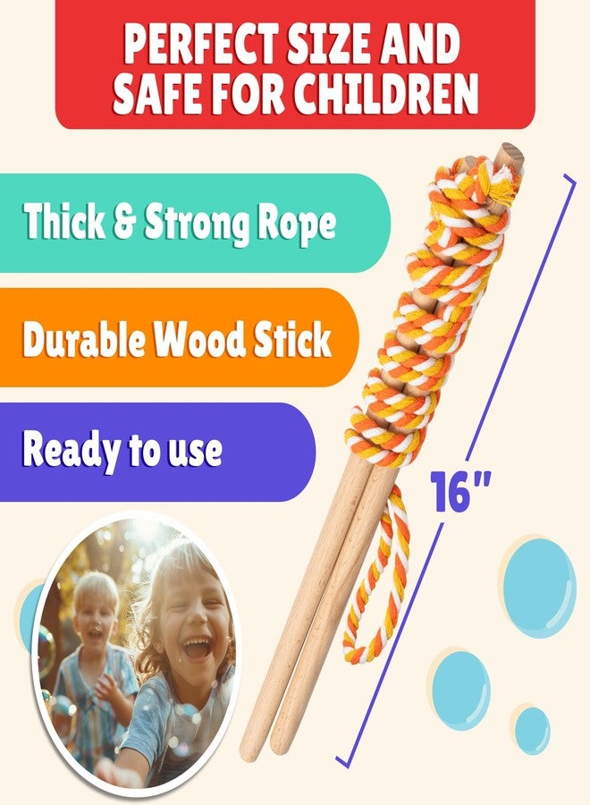 Atlasonix Giant Bubble Wand, Big Bubble Wand, Huge Rope, 4 Pack Giant Bubble Wooden Wands & 384 Ounces Bubble Mix Concentrate Refill, Party Outdoor Summer Toys Activities for Kids Boys and Girls Kit - Image 4