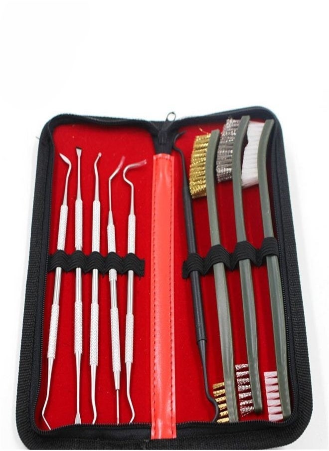 Generic - Pipe Unblock Cleaning Brush Pipe Brush Hook Needle Industrial Nylon Double-Headed Toothbrush Wire Brush Set Stainless Steel Bristles Cleaning Tool Kit for Car Kitchen Gas Stove Cleaning Tool - Image 1