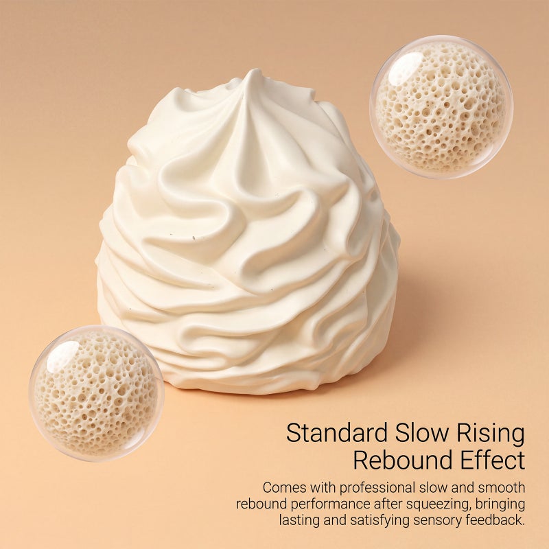 DOWMOO White Cream Squishy Toy – Soft Silicone Realistic Stress Reliever - Image 4