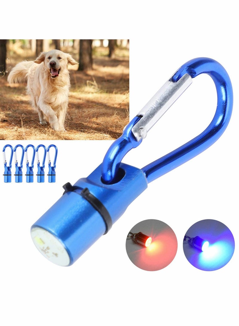 Zikra Dog Collar, LED Clip-On Light Dogs and Cats Collar Necklace Pendant Anti-Lost Keyring with Carabiner for Night Walking (5 Pcs , blue) - Image 2