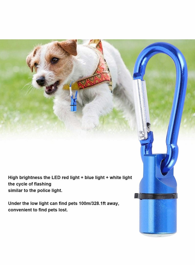 Zikra Dog Collar, LED Clip-On Light Dogs and Cats Collar Necklace Pendant Anti-Lost Keyring with Carabiner for Night Walking (5 Pcs , blue) - Image 5