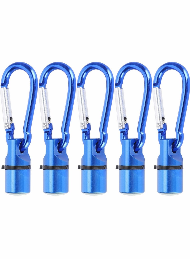 Zikra Dog Collar, LED Clip-On Light Dogs and Cats Collar Necklace Pendant Anti-Lost Keyring with Carabiner for Night Walking (5 Pcs , blue) - Image 1