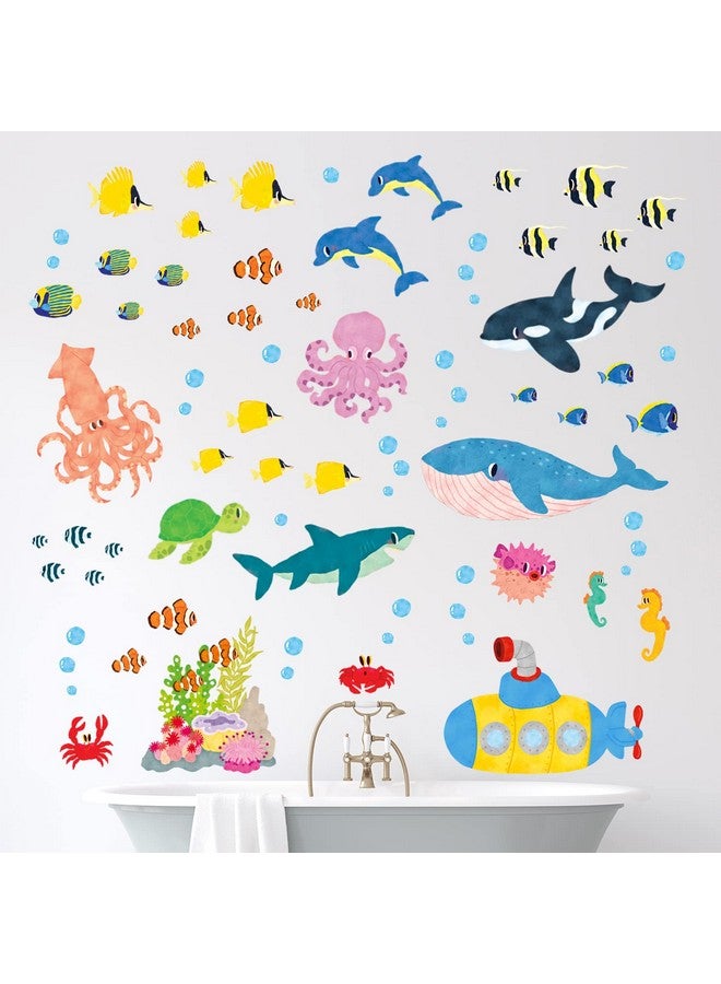 Decowall Ds92014 Under The Sea Wall Stickers Wall Decals Peel And Stick Removable Wall Stickers For Kids Nursery Bedroom Living Room - Image 2
