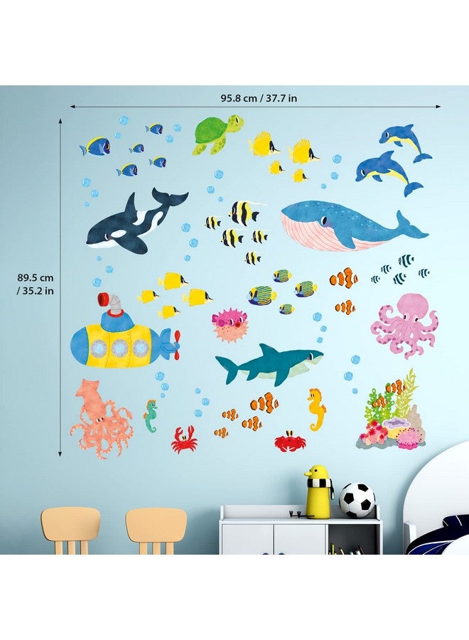Decowall Ds92014 Under The Sea Wall Stickers Wall Decals Peel And Stick Removable Wall Stickers For Kids Nursery Bedroom Living Room - Image 5
