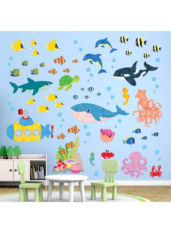 Decowall Ds92014 Under The Sea Wall Stickers Wall Decals Peel And Stick Removable Wall Stickers For Kids Nursery Bedroom Living Room - Image 1