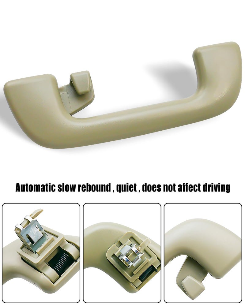 PNYZIK Auto Roof Pull Handle Grab Rail with Hook Fits for Toyota Rav4 Yaris Aruis and More Replace 74610-52020 74610-52030 74619-0M010 74683-8010, Beige Gray Rear Handrail LH=RH, 1PC - Image 4