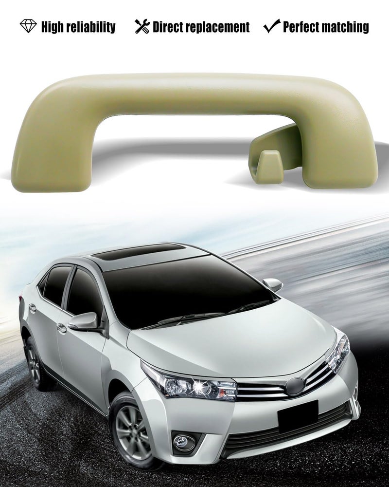 PNYZIK Auto Roof Pull Handle Grab Rail with Hook Fits for Toyota Rav4 Yaris Aruis and More Replace 74610-52020 74610-52030 74619-0M010 74683-8010, Beige Gray Rear Handrail LH=RH, 1PC - Image 5