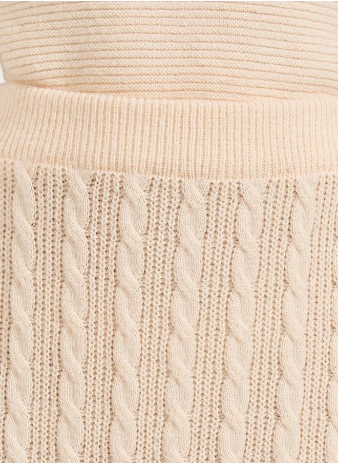 Styli Textured Cable Knit Maxi Skirt  - Image 3