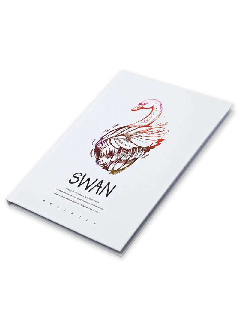 FIS Pack Of 5 Hard Cover Notebook, 96 Sheets A4 Swan Design 4 -FSNBHCA496-SWA4 - Image 1