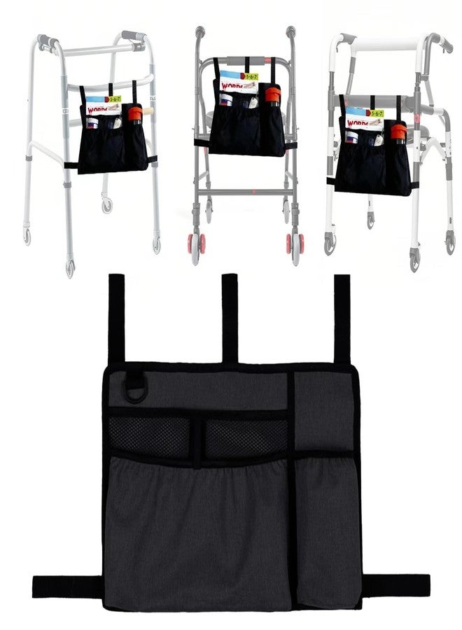 Daorfaa Walker Bag Basket with Cup Holder & Water-Resistant Storage - Adjustable Organizer Pouch for Seniors, Elderly, Wheelchairs, Rollators, and Folding Walkers - Image 2