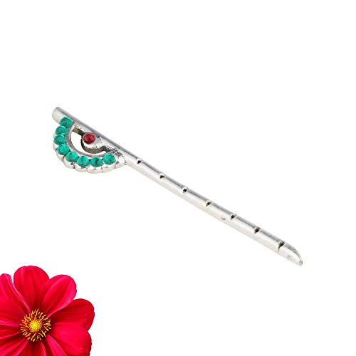 DHRUVS COLLECTION 999 Silver Designer Bansuri - Flute for Ladu Gopal Ji, Bal Krishna, for Home, Pooja, Janmashtami, Temple Decoration & Gifting Purpose (Green, 2 Grams) - Image 2