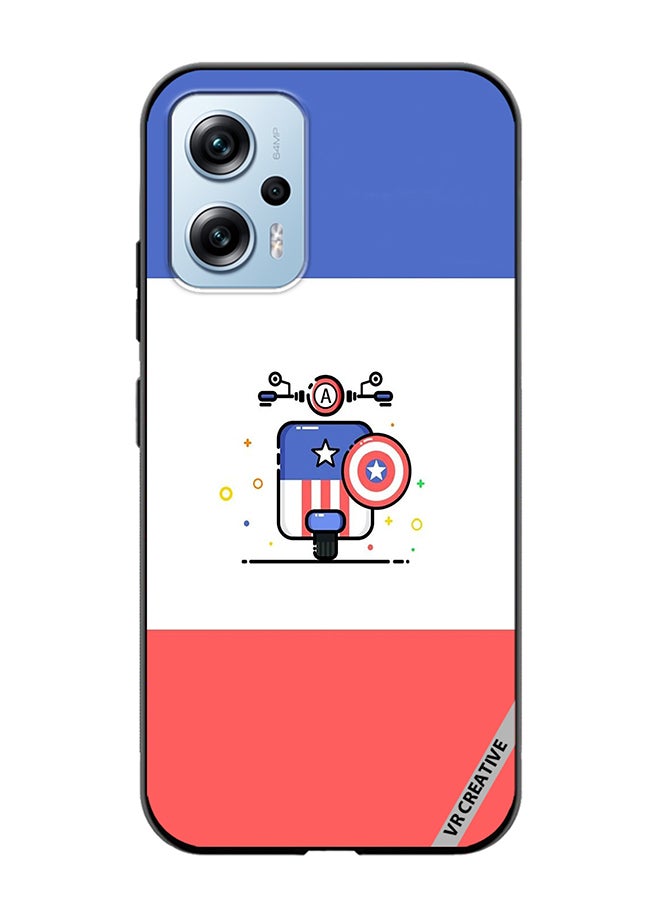 VR CREATIVE Protective Case Cover For Xiaomi Poco X4 GT Cute Little Bike Of Captain America Design Multicolour - Image 1