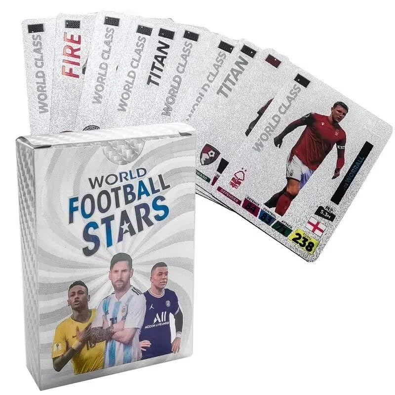 Invite Enterprise World Football Soccer Star Cards, Soccer,Football Trading Card, Soccer 2024 World Cup Football Star Card, UEFA Champions League Football Fans and Collectors(55 GOL+55 Black+55 Silver+55 Rainbow) - Image 1