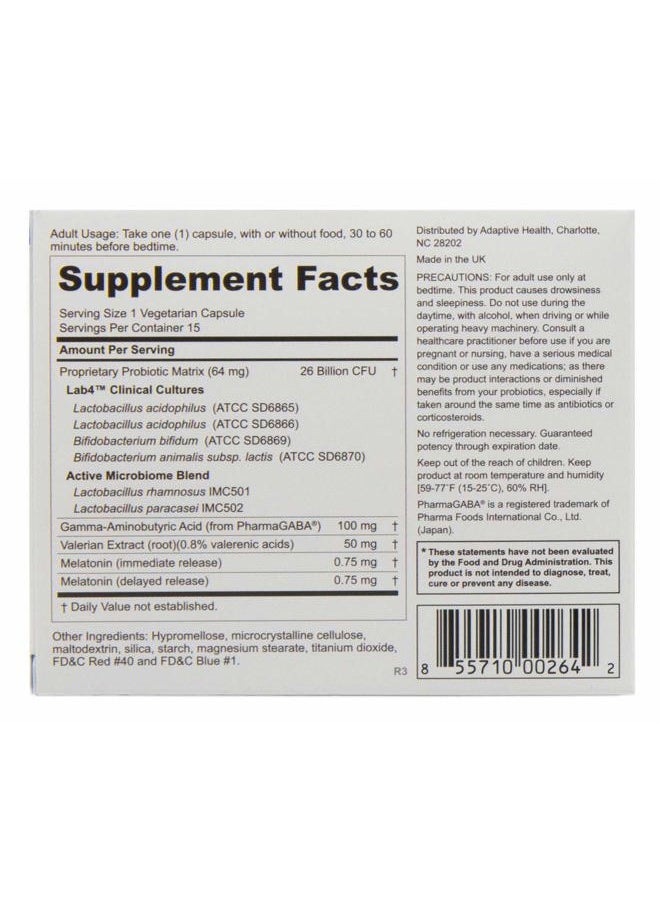 Peptiva - 26 Billion CFU Probiotic and Sleep Support - Clinically Validated Multi-Strain Probiotic - Lactobacillus and Bifidobacterium, Melatonin - 15 Count - Image 1