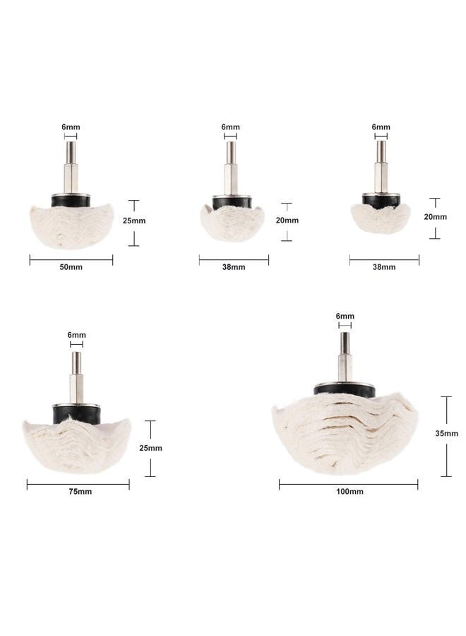 LSLANSOON 11 Pcs Buffing Wheel Set for Drill, Polishing Tool Kit, 1/4” Hex Shaft Cotton Grinding Head for Rotary Tools - Image 2