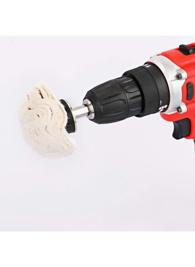 LSLANSOON 11 Pcs Buffing Wheel Set for Drill, Polishing Tool Kit, 1/4” Hex Shaft Cotton Grinding Head for Rotary Tools - Image 5