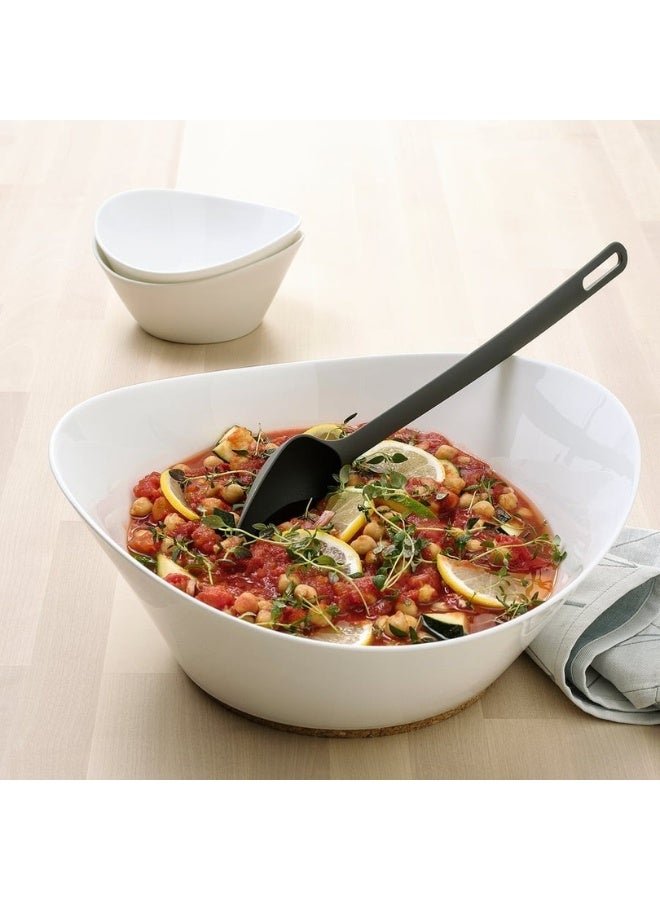 أيكيا ملعقة حساء سيليكون مقاومة للحرارة بمقبض مريح، أدوات طبخ غير لاصقة للمطبخ، أدوات مطبخ سيليكون مقاومة للحرارة 33 سم - رمادي - Image 5