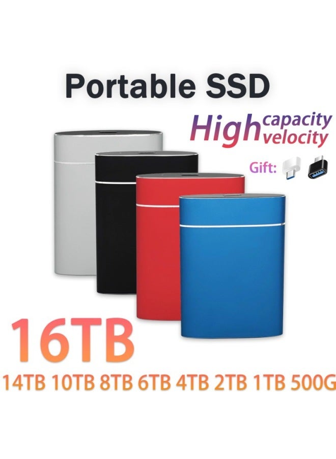 Upgrade SSD Mobile Solid State Drive 128T16T 8T High-speed Transmission Direct Sales-Capacity:Red-Interface:128TB - Image 1
