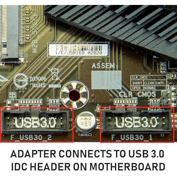 rayihni - USB-C FRONT PANEL ADAPTER - CONVERTS MOTHERBOARD 3.0/3.1 IDC20 19-PIN HEADER TO TYPE-C (A-KEY) USB-C DEVICES - SOLID CONSTRUCTION FOR DURABILITY AND LONGEVITY - Image 2