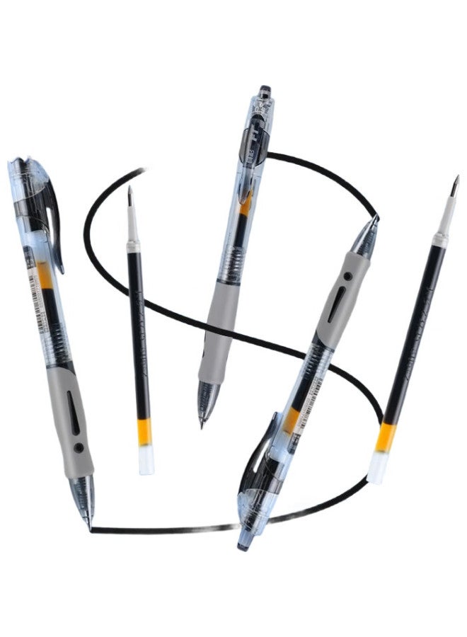 Truecolor 1008 Slim Retractable Gel Pen, 0.5Mm, Black Bullet Tip, Business Office Signing Pen, Water-Based Pen, Student Exam Stationery, Meeting Note-Taking Pen, 12 Pcs - Image 2
