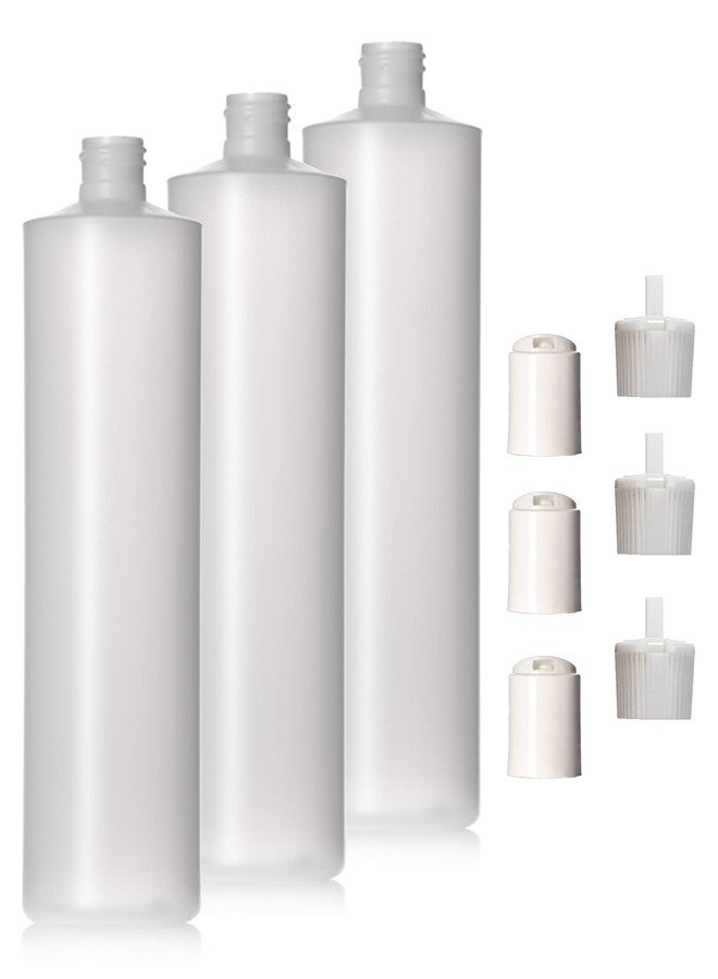 Aromine 8oz Natural Color HDPE Squeeze Bottles with Disc Cap and Squirt Cap (3 Pack) (8oz) - Image 1