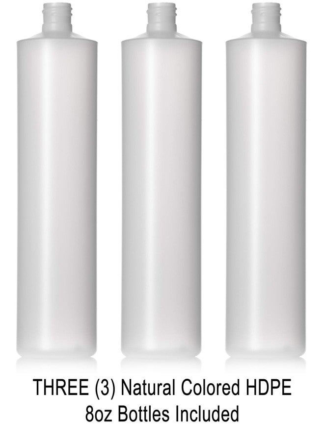 Aromine 8oz Natural Color HDPE Squeeze Bottles with Disc Cap and Squirt Cap (3 Pack) (8oz) - Image 2