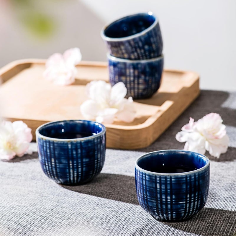 UNICASA Sake Set 5 Pieces,Traditional Sake Cups, Ceramic Cup Crafts Wine Glasses, Include One Sake Bottle 210ml and Four Sake Cups 50ml - Image 5