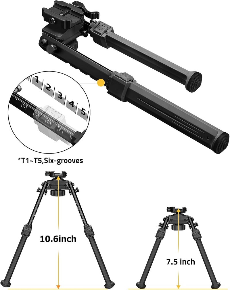 CVLIFE Quick Release Rifle Bipod with 360° Swivel and Adjustable Height for Shooting and Hunting - Image 5