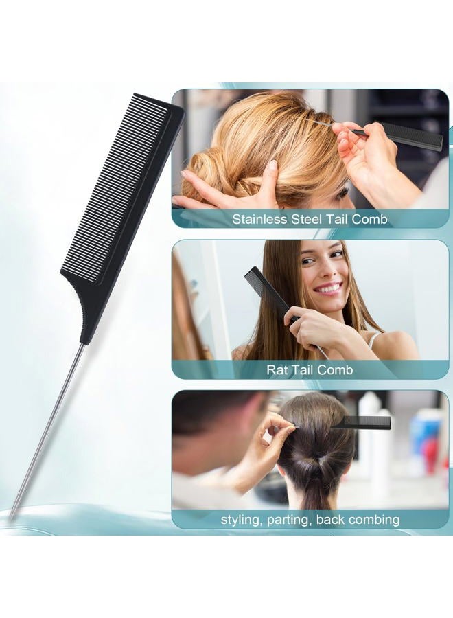 O BRUSHZOO BRUSHZOO Hair Styling Set: Detangling Brushes for Curly Hair with Teasing Brush, Rat Tail Comb, and Edge Brush for Women, Men, and Kids (Black) - Image 3