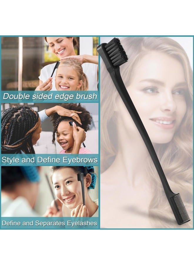 O BRUSHZOO BRUSHZOO Hair Styling Set: Detangling Brushes for Curly Hair with Teasing Brush, Rat Tail Comb, and Edge Brush for Women, Men, and Kids (Black) - Image 4