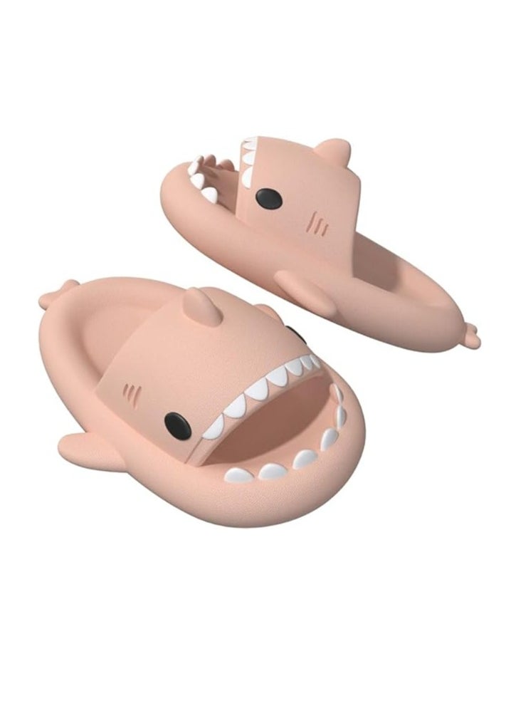 AIWANTO Shark Slippers Kids Shark Themed Cute Slipper Anti-Slip Novelty Open Toe Slides For Boy Girls (Pink-26-27EU)  - Image 1