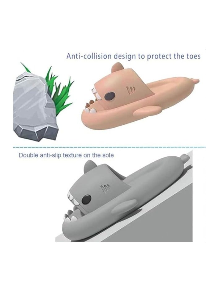 AIWANTO Shark Slippers Kids Shark Themed Cute Slipper Anti-Slip Novelty Open Toe Slides For Boy Girls (Pink-26-27EU)  - Image 3