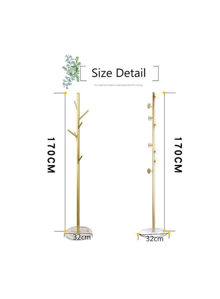 Uaejj Coat Rack Standing Clothes Rack Hat Hanger, Metal Rack Hanger Hook Stand (Round, White) - Image 3