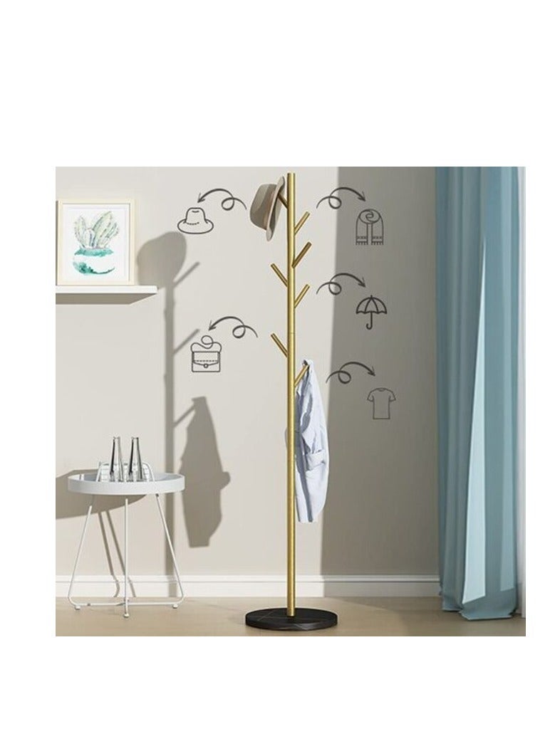 Uaejj Coat Rack Standing Clothes Rack Hat Hanger, Metal Rack Hanger Hook Stand (Round, White) - Image 2