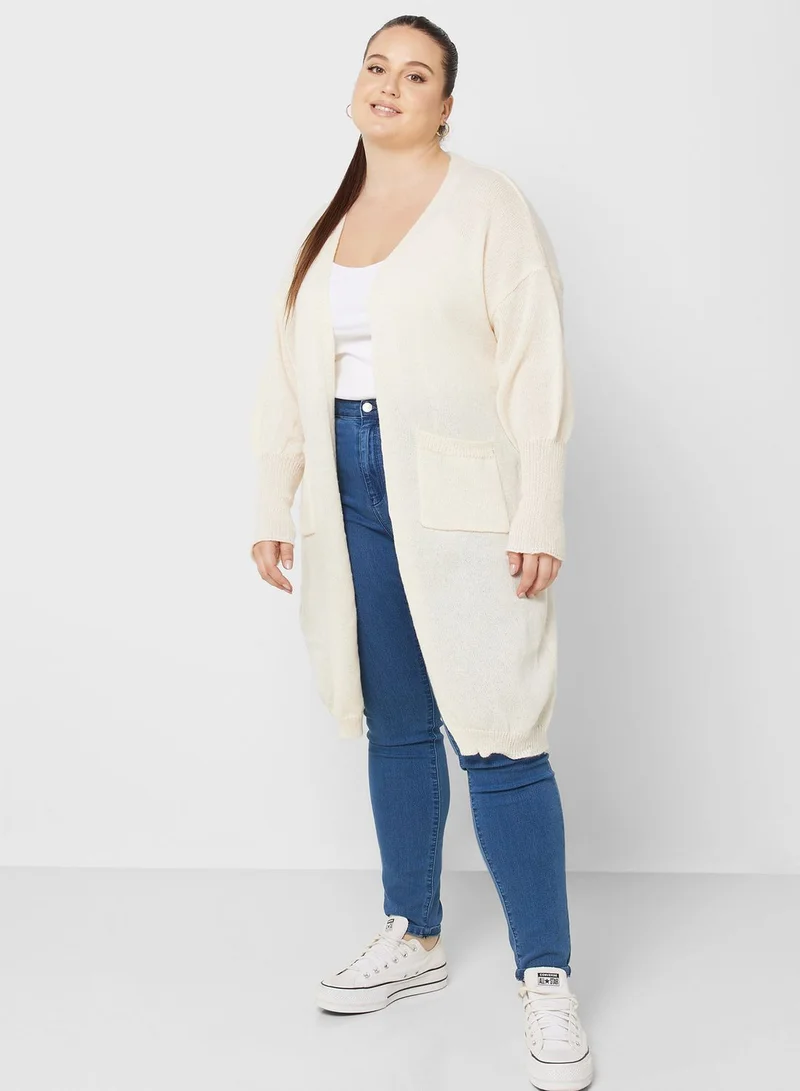 Ella Plus Longline Balloon Sleeve Cardigan