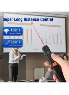 Verci Wireless Presenter Remote Wireless Presentation Clicker Type C & USB A 2 in 1 Laser Pointer Volume Control PowerPoint Presentations For Cats Mac Office Computer PPT  - Image 5