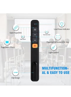 Verci Wireless Presenter Remote Wireless Presentation Clicker Type C & USB A 2 in 1 Laser Pointer Volume Control PowerPoint Presentations For Cats Mac Office Computer PPT  - Image 2