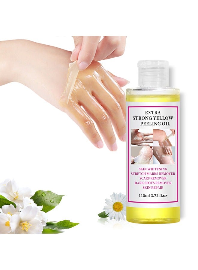 EELHOE Yellow Peeling Oil 110ml Super Strength Dead Skin Remover Skin Moisturizing Hydrating Butter Peeling Remove Dead Skin and Calluses on Feet and Hand Dark Spot Peeling Oil - Image 2