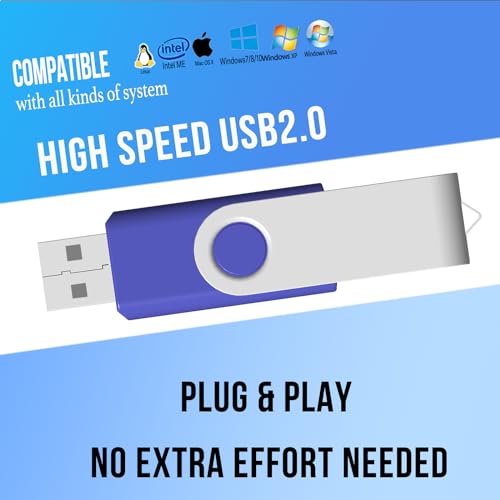 JBOS 4GB USB Flash Drive, Flash Stick 4 GB 10 Pack Memory Stick JBOS Swivel Thumb Drives Gig Stick USB2.0 Pen Drive for Fold Digital Date Storage, Zip Drive, Jump Drive, Disk Key, USB Stick, Mixed Colors - Image 3