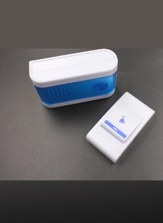Wireless doorbell in white and blue with a sleek and modern design. Operates with wireless technology for easy installation and use - Image 2