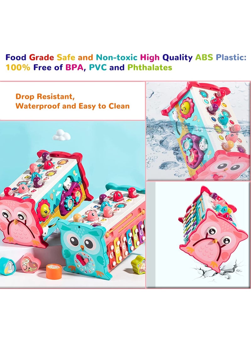 SYOSI Hammering Pounding Toddler Toys Montessori Educational Toys 8 in 1 for 1-4 Year Old Baby Sensory Toys Fishing Game Xylophone Toy with Pounding Bench Early Learning Development Toy for Baby Green - Image 5