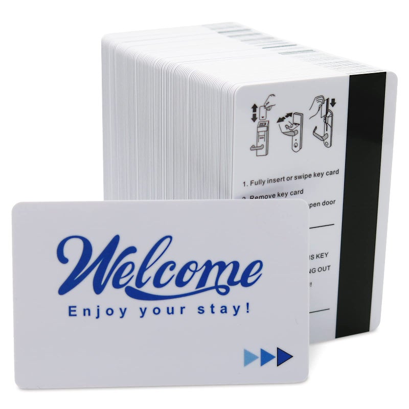 Gialer 250 Pack Hotel Motel Key Cards Welcome Enjoy Your Stay Card Magnetic Strip Door CardBlue