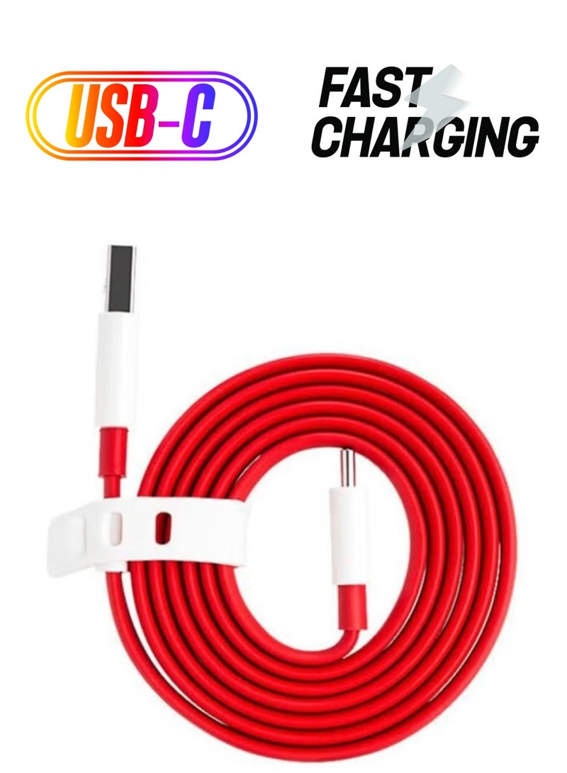 ELTRAZONE Official Dash Charge Type-C Cable for OnePlus – Red, Fast Charging Cable - Image 1